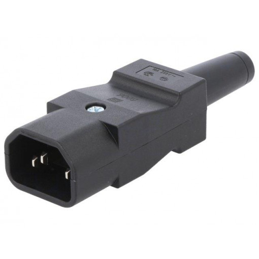 9009.0111; Connector: AC supply; plug; male; 10A; 250VAC; IEC 60320; C14 (E); SCHURTER