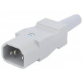 9009.0121; Connector: AC supply; plug; male; 10A; 250VAC; IEC 60320; C14 (E); SCHURTER