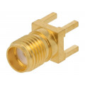 901-10112; Socket; SMA; female; straight; 50Ω; THT; on PCBs; teflon; AMPHENOL