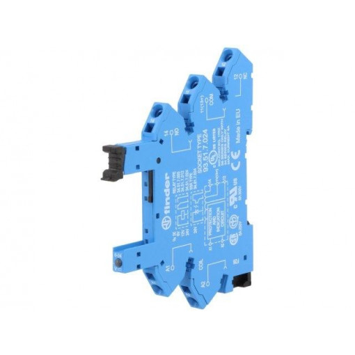 93.51.7.024; Socket; 6A; Mounting: DIN; Leads: spring clamps; -40÷70°C; IP20; FINDER