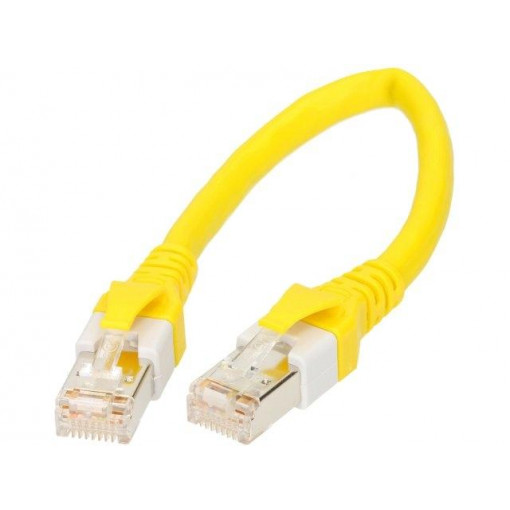 09474747001; Patch cord; SF/UTP; 5e; stranded; Cu; PUR LSZH; yellow; 0.2m; 26AWG; HARTING 09474747001; Patch cord; SF/UTP; 5e; stranded; Cu; PUR LSZH; yellow; 0.2m; 26AWG; HARTING