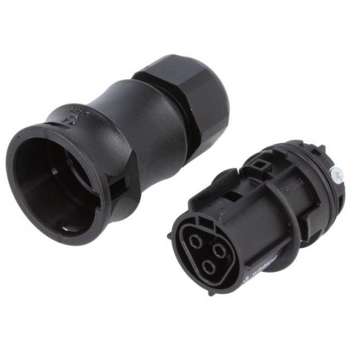 96.031.4053.1 RST20I3S B1 ZR1 SW; Plug; Connector: circular; female; PIN: 3; silver plated; 20A; 250V; WIELAND