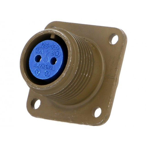 97-3102A-12S-3S; Connector: circular; Series: 97; socket; female; PIN: 2; soldering; AMPHENOL