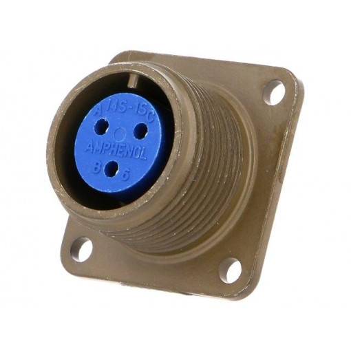 97-3102A-14S-1S; Connector: circular; Series: 97; socket; female; PIN: 3; soldering; AMPHENOL 97-3102A-14S-1S; Connector: circular; Series: 97; socket; female; PIN: 3; soldering; AMPHENOL