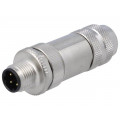 99 3729 810 04; Plug; M12; PIN: 4; male; D code-Ethernet; for cable; screw terminal; BINDER