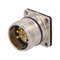 99 4637 00 06; Connector: M23; socket; PIN: 6; male; soldering; straight; 20A; IP67; BINDER 99 4637 00 06; Connector: M23; socket; PIN: 6; male; soldering; straight; 20A; IP67; BINDER