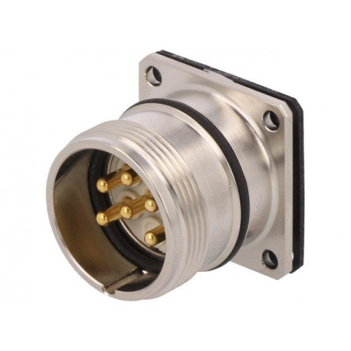 99 4637 00 06; Connector: M23; socket; PIN: 6; male; soldering; straight; 20A; IP67; BINDER 99 4637 00 06; Connector: M23; socket; PIN: 6; male; soldering; straight; 20A; IP67; BINDER