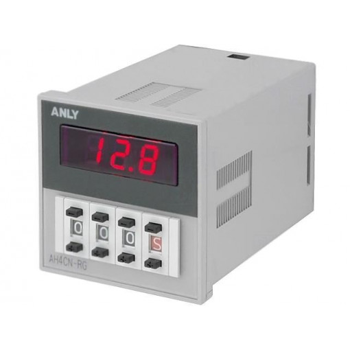 AH4CN-RG 24V; Timer; Range: 0,01s÷9990h; SPDT; 12÷48VAC; 12÷48VDC; Display: LED; ANLY ELECTRONICS AH4CN-RG 24V; Timer; Range: 0,01s÷9990h; SPDT; 12÷48VAC; 12÷48VDC; Display: LED; ANLY ELECTRONICS