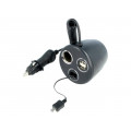 ; Cigarette lighter splitter; 10A; Sup.volt: 7÷12VDC; black; 1m; SCI ; Cigarette lighter splitter; 10A; Sup.volt: 7÷12VDC; black; 1m; SCI
