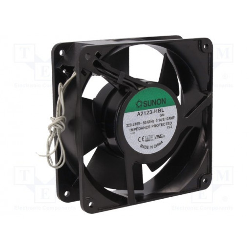 A2123HBL.GN; Fan: AC; axial; 230VAC; 120x120x38mm; 163.93m3/h; 45dBA; Len: 300mm; SUNON