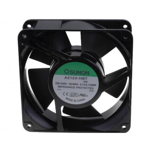 A2123HBT.GN; Fan: AC; axial; 230VAC; 120x120x38mm; 165(±10%)m3/h; 45dBA; 2700rpm; SUNON A2123HBT.GN; Fan: AC; axial; 230VAC; 120x120x38mm; 165(±10%)m3/h; 45dBA; 2700rpm; SUNON