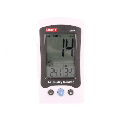A25D; Meter: particle counter; Range: 0÷500ug/m3; ±5%; 30x20x50mm; UNI-T A25D; Meter: particle counter; Range: 0÷500ug/m3; ±5%; 30x20x50mm; UNI-T