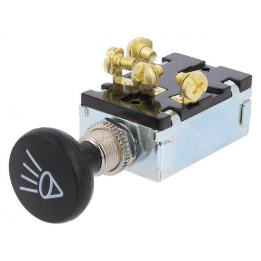 A3-20BA-07; Switch: push-pull; Pos: 3; 30A/12VDC; black; Illumin: none; on panel; SCI A3-20BA-07; Switch: push-pull; Pos: 3; 30A/12VDC; black; Illumin: none; on panel; SCI