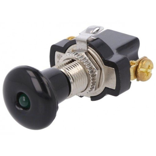 A3-30L2; Switch: push-pull; Pos: 2; 10A/14VDC; black; Illumin: LED; on panel; SCI A3-30L2; Switch: push-pull; Pos: 2; 10A/14VDC; black; Illumin: LED; on panel; SCI