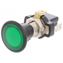 A3-30L3B-01; Switch: push-pull; Pos: 2; 10A/14VDC; green; Illumin: LED; on panel; SCI