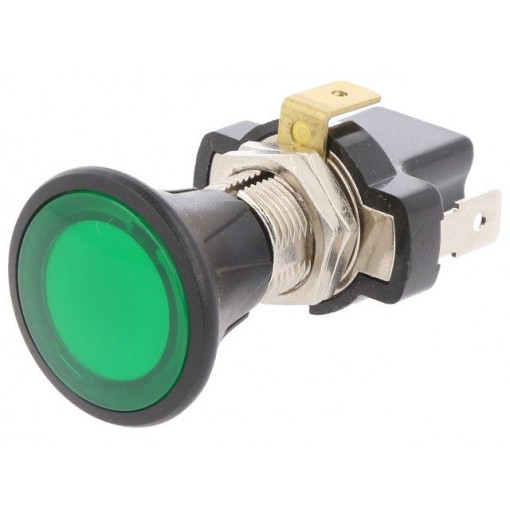 A3-30L3B-01; Switch: push-pull; Pos: 2; 10A/14VDC; green; Illumin: LED; on panel; SCI A3-30L3B-01; Switch: push-pull; Pos: 2; 10A/14VDC; green; Illumin: LED; on panel; SCI