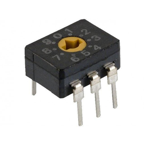 A6C-10R-N; Encoding switch; DEC/BCD; Pos: 10; THT; Rcont max: 200mΩ; 1Ncm; OMRON OCB A6C-10R-N; Encoding switch; DEC/BCD; Pos: 10; THT; Rcont max: 200mΩ; 1Ncm; OMRON OCB