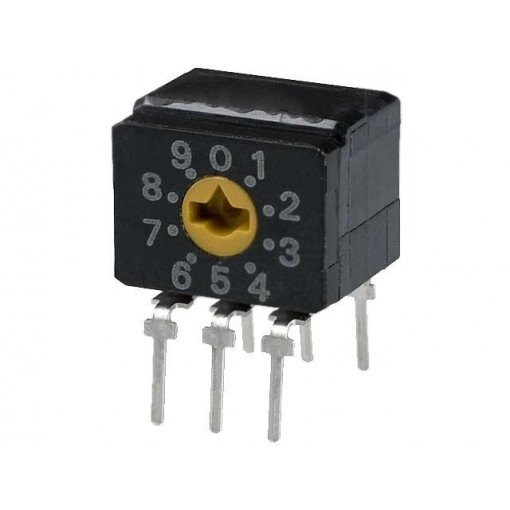 A6CV-10R; Encoding switch; DEC/BCD; Pos: 10; THT; Rcont max: 200mΩ; 1Ncm; OMRON OCB A6CV-10R; Encoding switch; DEC/BCD; Pos: 10; THT; Rcont max: 200mΩ; 1Ncm; OMRON OCB