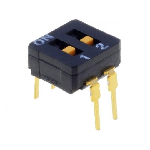 A6D-2100; Switch: DIP-SWITCH; Poles number: 2; ON-OFF; 0.03A/30VDC; Pos: 2; OMRON OCB A6D-2100; Switch: DIP-SWITCH; Poles number: 2; ON-OFF; 0.03A/30VDC; Pos: 2; OMRON OCB