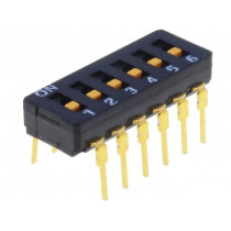A6D-6100; Switch: DIP-SWITCH; Poles number: 6; ON-OFF; 0.03A/30VDC; Pos: 2; OMRON OCB