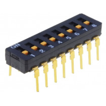 A6D-8100; Switch: DIP-SWITCH; Poles number: 8; ON-OFF; 0.03A/30VDC; Pos: 2; OMRON OCB A6D-8100; Switch: DIP-SWITCH; Poles number: 8; ON-OFF; 0.03A/30VDC; Pos: 2; OMRON OCB