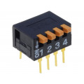 A6DR-4100; Switch: DIP-SWITCH; Poles number: 4; ON-OFF; 0.03A/30VDC; Pos: 2; OMRON OCB