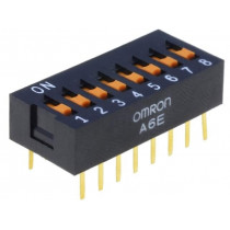 A6E-8101-N; Switch: DIP-SWITCH; Poles number: 8; ON-OFF; 0.025A/24VDC; Pos: 2; OMRON OCB