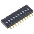 A6H-0101; Switch: DIP-SWITCH; Poles number: 10; ON-OFF; 0.025A/24VDC; Pos: 2; OMRON OCB
