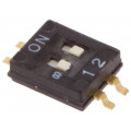A6H-2102; Switch: DIP-SWITCH; Poles number: 2; ON-OFF; 0.025A/24VDC; Pos: 2; OMRON OCB
