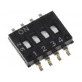 A6H-4101; Switch: DIP-SWITCH; Poles number: 4; ON-OFF; 0.025A/24VDC; Pos: 2; OMRON OCB