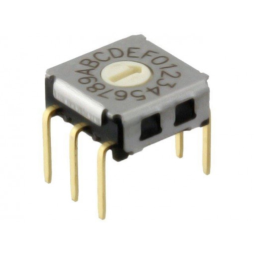 A6K-162RF; Encoding switch; HEX/BCD; Pos: 16; THT; Rcont max: 100mΩ; 1.96Ncm; OMRON OCB A6K-162RF; Encoding switch; HEX/BCD; Pos: 16; THT; Rcont max: 100mΩ; 1.96Ncm; OMRON OCB