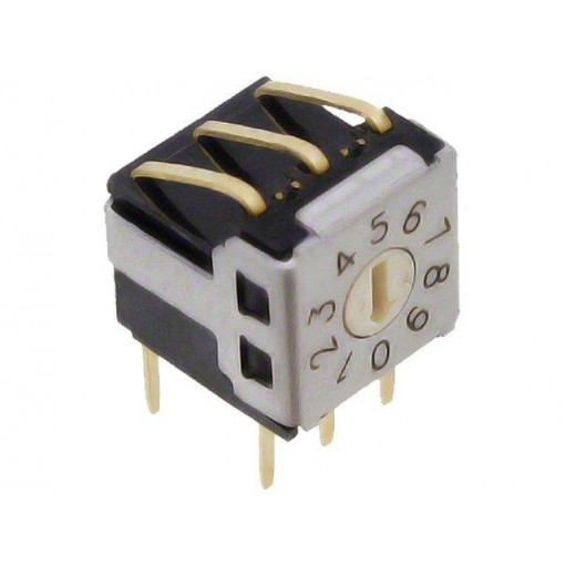 A6KV-102RF; Encoding switch; DEC/BCD; Pos: 10; THT; Rcont max: 100mΩ; 1.96Ncm; OMRON OCB A6KV-102RF; Encoding switch; DEC/BCD; Pos: 10; THT; Rcont max: 100mΩ; 1.96Ncm; OMRON OCB
