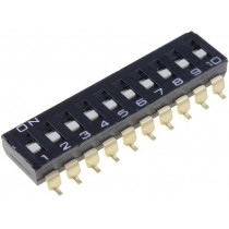 A6S-0101-H; Switch: DIP-SWITCH; Poles number: 10; ON-OFF; 0.025A/24VDC; Pos: 2; OMRON OCB