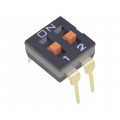 A6S-2104-H; Switch: DIP-SWITCH; Poles number: 2; ON-OFF; 0.025A/24VDC; Pos: 2; OMRON OCB