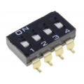 A6S-4101-H; Switch: DIP-SWITCH; Poles number: 4; ON-OFF; 0.025A/24VDC; Pos: 2; OMRON OCB