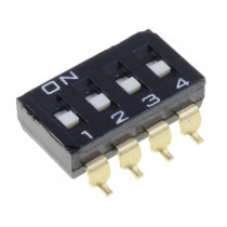A6S-4101-H; Switch: DIP-SWITCH; Poles number: 4; ON-OFF; 0.025A/24VDC; Pos: 2; OMRON OCB