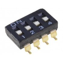 A6S-4102-H; Switch: DIP-SWITCH; Poles number: 4; ON-OFF; 0.025A/24VDC; Pos: 2; OMRON OCB