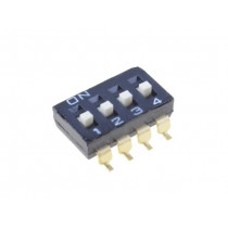 A6S-4104-H; Switch: DIP-SWITCH; Poles number: 4; ON-OFF; 0.025A/24VDC; Pos: 2; OMRON OCB