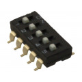 A6S-5104-H; Switch: DIP-SWITCH; Poles number: 5; ON-OFF; 0.025A/24VDC; Pos: 2; OMRON OCB