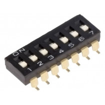 A6S-7102-H; Switch: DIP-SWITCH; Poles number: 7; ON-OFF; 0.025A/24VDC; Pos: 2; OMRON OCB