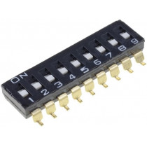A6S-9101-H; Switch: DIP-SWITCH; Poles number: 9; ON-OFF; 0.025A/24VDC; Pos: 2; OMRON OCB