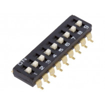 A6S-9104-H; Switch: DIP-SWITCH; Poles number: 9; ON-OFF; 0.025A/24VDC; Pos: 2; OMRON OCB