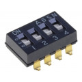 A6SN-4101; Switch: DIP-SWITCH; Poles number: 4; ON-OFF; 0.025A/24VDC; Pos: 2; OMRON OCB A6SN-4101; Switch: DIP-SWITCH; Poles number: 4; ON-OFF; 0.025A/24VDC; Pos: 2; OMRON OCB