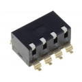 A6SR-4101; Switch: DIP-SWITCH; Poles number: 4; ON-OFF; 0.025A/24VDC; Pos: 2; OMRON OCB
