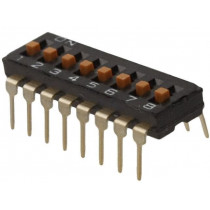A6T-8104; Switch: DIP-SWITCH; Poles number: 8; ON-OFF; 0.025A/24VDC; Pos: 2; OMRON OCB