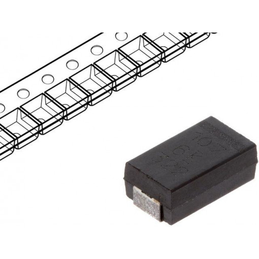 A700D107M006ATE015; Capacitor: polymer; 100uF; 6.3VDC; Case: D; 2917; ESR: 15mΩ; A700; SMD; KEMET