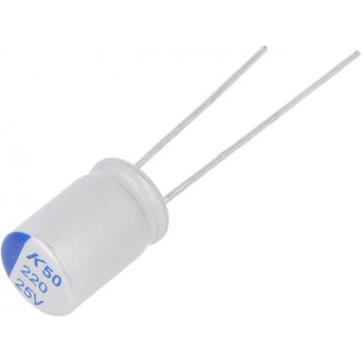 A755KS227M1EAAE025; Capacitor: polymer; 220uF; 25VDC; ESR: 25mΩ; A755; THT; ±20%; 5000h; KEMET
