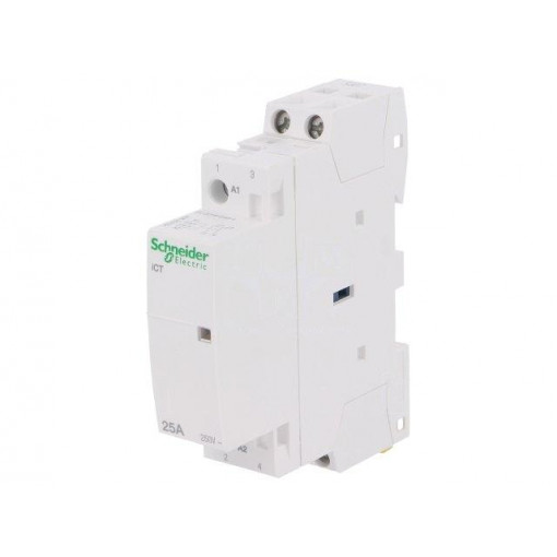 A9C20732; Contactor: 2-pole installation; NO x2; 230÷240VAC; 25A; DIN; ICT; SCHNEIDER ELECTRIC