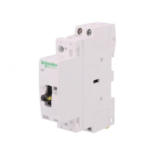 A9C21132; Contactor: 2-pole installation; NO x2; 24VAC; 25A; DIN; ICT; W: 18mm; SCHNEIDER ELECTRIC