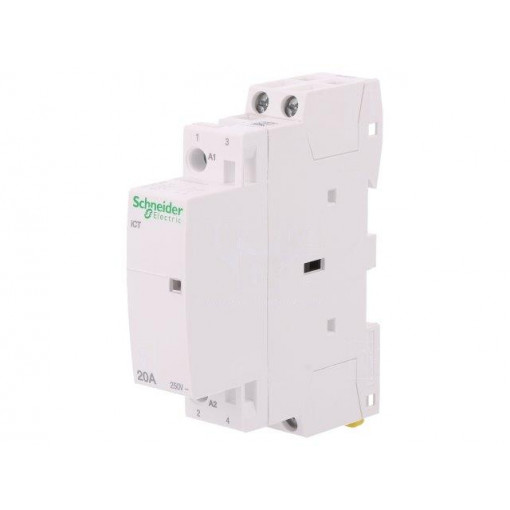 A9C22722; Contactor: 2-pole installation; NO x2; 230÷240VAC; 20A; DIN; ICT; SCHNEIDER ELECTRIC